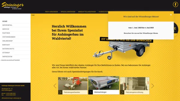 Website Screenshot: Anhänger Steininger & Partner GmbH - Steininger Anhänger - Home - Date: 2023-06-15 16:02:34