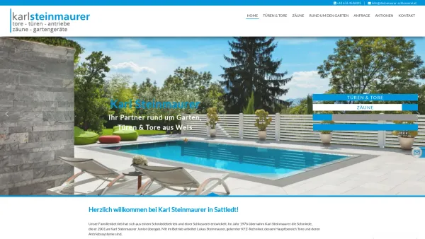 Website Screenshot: Karl Steinmaurer Schlosserei-Landtechnik - Karl Steinmaurer | Türen, Tore, Gartendeko & Garagen Sattledt - Date: 2023-06-15 16:02:34