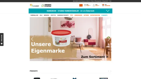 Website Screenshot: alltek-austria Ernst Steinprinz Farbenhaus Steinprinz - Farbunion - Farben sind unsere Stärke - FARBUNION - Date: 2023-06-26 10:22:21
