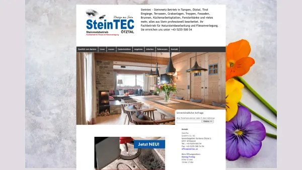 Website Screenshot: Götsch Holzknecht Steintec Eine moderne Firma Sachen Steinbearbeitung - Steintec - Date: 2023-06-26 10:22:21