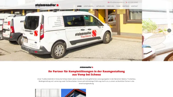 Website Screenshot: Steinwandter Innenausbau Malerei Raumausstattung - Raumgestaltung Steinwandter aus Vomp bei Schwaz - Date: 2023-06-14 16:39:27