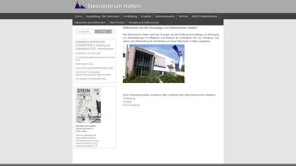 Website Screenshot: Steinzentrum Hallein - Steinzentrum Hallein – Home - Date: 2023-06-26 10:22:21