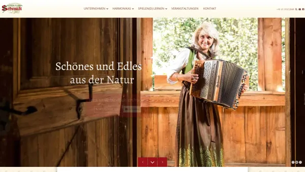Website Screenshot: bei Harmonika-Erzeugung Schmidt - Instrumente mit Leib und Seel' - Ihre Steirische Harmonika Schmidt - Date: 2023-06-26 10:22:21