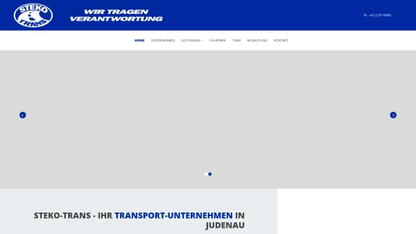 Website Screenshot: STEKO-TRANS Güterbeförderung Index - STEKO-TRANS Judenau | Zuverlässiges Transportunternehmen - Date: 2023-06-26 10:22:21