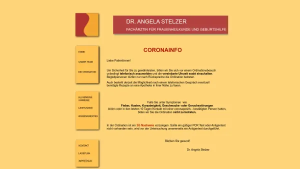 Website Screenshot: Dr. Angela Stelzer - INFO CORONA - Date: 2023-06-14 10:45:28