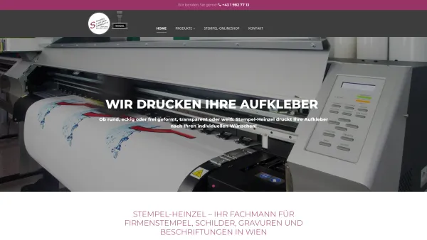 Website Screenshot: stempel-heinzel.at - Stempel, Schilder, Beschriftungen | Stempel-Heinzel, Wien]] - Date: 2023-06-26 10:22:21