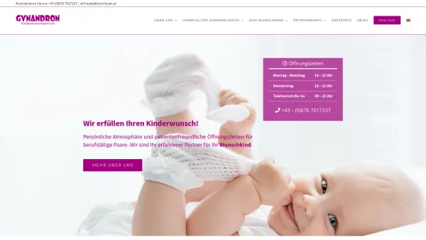 Website Screenshot: Kinderwunschzentrum Gynandron - Kinderwunschzentrum Gynandron Wien - Wir erfüllen Ihren Kinderwunsch! - Date: 2023-06-26 10:26:45