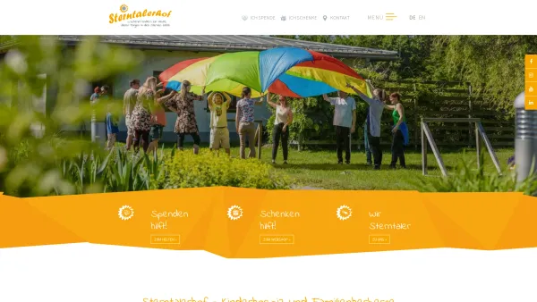 Website Screenshot: Sterntalerhof - Kinderhospiz als Familienherberge - Sterntalerhof - Date: 2023-06-26 10:22:24