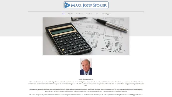 Website Screenshot: Sporer Josef Layout1 - WP/StB Mag. Josef Sporer - Home - Date: 2023-06-26 10:22:24