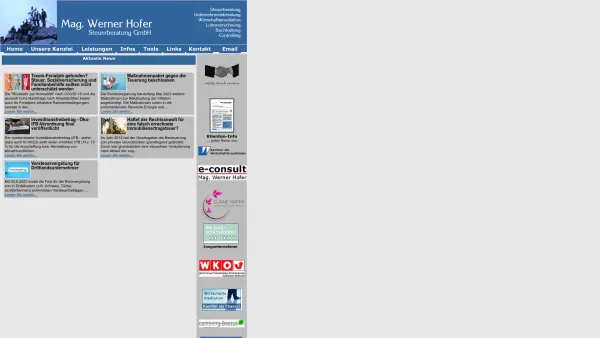 Website Screenshot: Mag. Werner Hofer Steuerberatung GmbH - Steuerberater in Osttirol - Mag. Werner Hofer Steuerberatung GmbH - Date: 2023-06-26 10:22:24