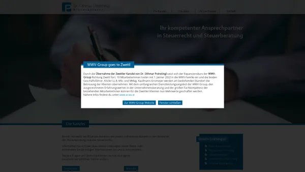 Website Screenshot: Steuerberater Dr. Othmar Poinstingl, Wirtschaftstreuhand KG - Steuerberater und Steuerbüro Poinstingl Zwettl - Date: 2023-06-15 16:02:34