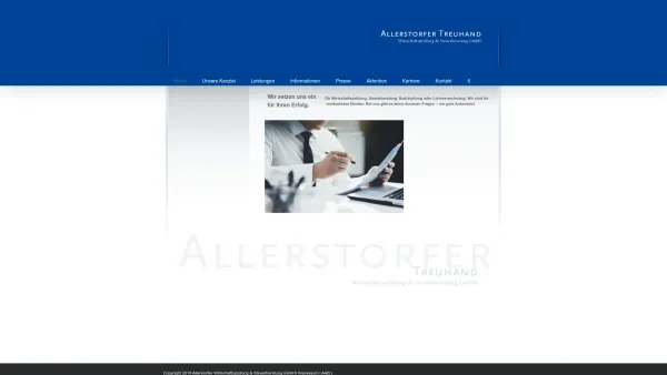 Website Screenshot: Allerstorfer Treuhand Wirtschaftsprüfung & Steuerberatung GmbH - ALLERSTORFER Steuerberater & Wirtschaftsprüfer Linz-Wels-Eferding - Date: 2023-06-26 10:22:24