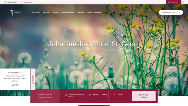 Website Screenshot: Hotel St. Georg * * * * - Johannesbad Hotel St. Georg in Bad Hofgastein - Hotel für Wellnessurlaub - Date: 2023-06-15 16:02:34