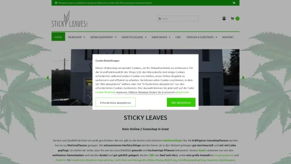 Website Screenshot: Sticky-Leaves Grow-Shop - Sticky Leaves - Online Growshop, Graz, Österreich - Date: 2023-06-15 16:02:34