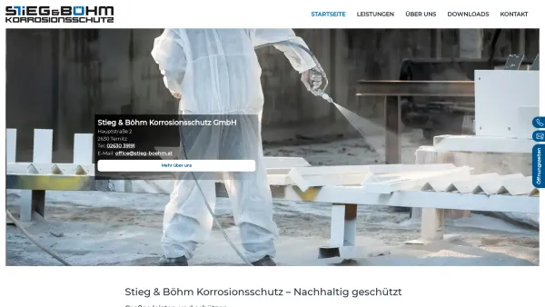 Website Screenshot: Stieg und Böhm Korrosionsschutz GmbH - Stieg & Böhm Korrosionsschutz & Beschichtungen, Ternitz - Date: 2023-06-26 10:22:27