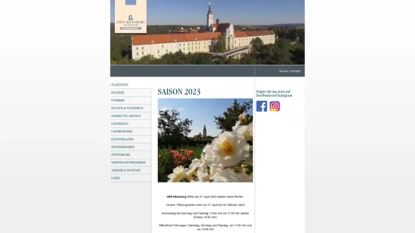 Website Screenshot: Stift Altenburg - Startseite - Date: 2023-06-14 10:45:28