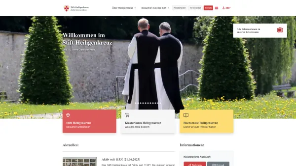 Website Screenshot: Zisterzienserabtei Stift Heiligenkreuz - Stift Heiligenkreuz - Seit 1133 eine Oase der Kraft - Date: 2023-06-26 10:22:27