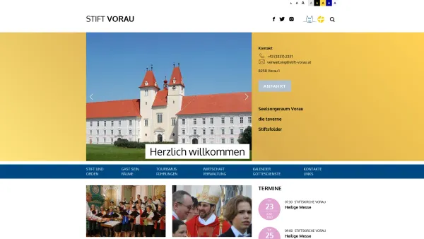 Website Screenshot: Chorherrenstift Stift-Vorau - Stift Vorau, Augustiner Chorherren - Date: 2023-06-26 10:22:27