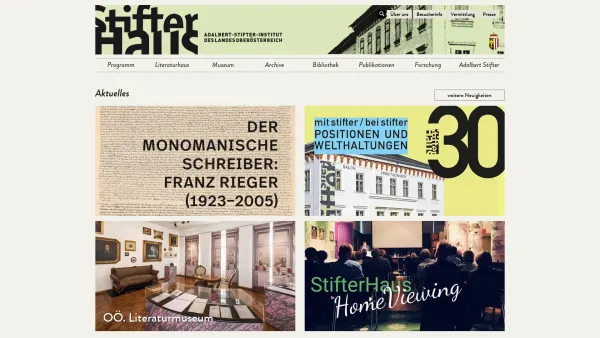 Website Screenshot: Adalbert-Stifter-Institut des Landes stifterhaus.at - StifterHaus - Date: 2023-06-26 10:22:27