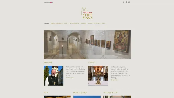 Website Screenshot: Stift Stams - Stift Stams – Webseite der Zisterzienserabtei Stiftes Stams - Date: 2023-06-26 10:22:27
