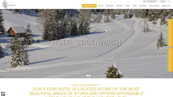Website Screenshot: Birgit Hotel Stigenwirth - Holiday at Hotel Stigenwirth****, in the Styrian Krakau, Murau-Kreischberg holiday region - Date: 2023-06-26 10:22:27