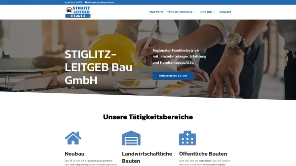 Website Screenshot: Stiglitz Leitgeb Registrieren auch Sie Ihren Domainnamen - Startseite - STIGLITZ-LEITGEB Bau GmbH, Bauunternehmen - Date: 2023-06-26 10:22:27