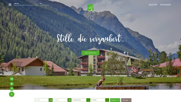 Website Screenshot: Stillebach Hotel - Biohotel Stillebach Pitztal | Bio-zertifiziertes Hotel in Tirol - Date: 2023-06-26 10:22:27