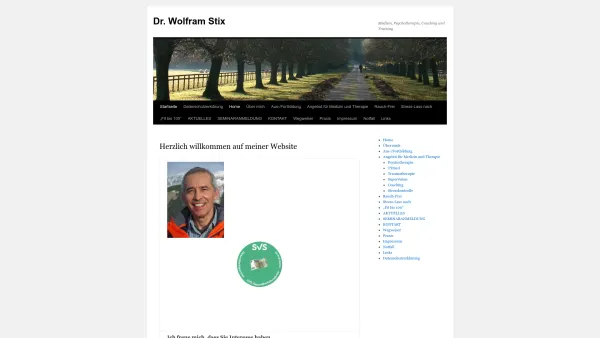 Website Screenshot: Dr. Wolfram Stix - Dr. Wolfram Stix | Medizin, Psychotherapie, Coaching und Training - Date: 2023-06-14 10:45:28