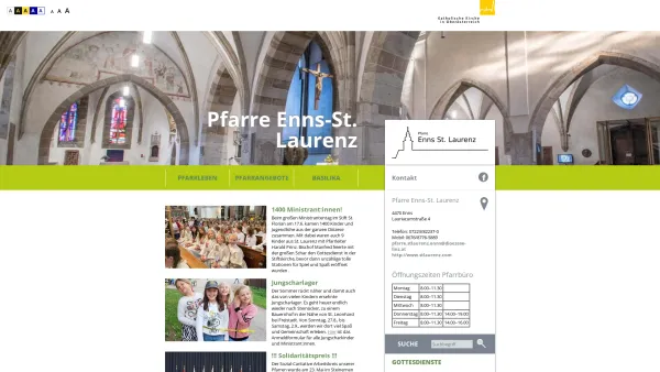 Website Screenshot: Pfarramt Enns-St Pfarre und Severinhaus Enns St. Laurenz - Pfarre Enns-St. Laurenz - Kath. Kirche in Oberösterreich - Date: 2023-06-26 10:22:27