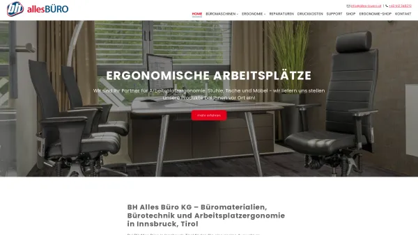 Website Screenshot: Bürotechnik Bernhard Stock - Büromaterial, Bürotechnik und Arbeitsplatzergonomie | BH Alles Büro KG in Innsbruck - Date: 2023-06-26 10:22:30