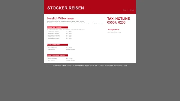 Website Screenshot: Monika Busreisen Taxi Stocker St.Gallenkirch Montafon Vorarlberg Oesterreich Winter Sommer Urlaub Reisen - Stocker Reisen - Taxi, Omnibusse, Mietauto - Date: 2023-06-14 10:45:31