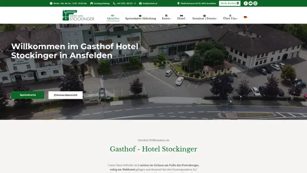 Website Screenshot: Gasthof Stockinger - Gasthof Hotel Stockinger – Hotel und Restaurant in Ansfelden bei Linz - Date: 2023-06-15 16:02:34