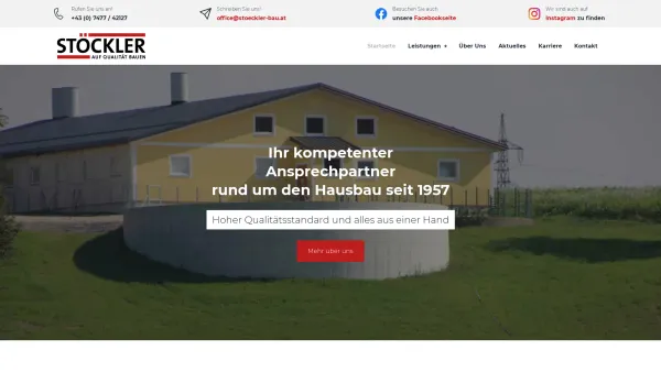 Website Screenshot: Baumeister Ing. Karl Stöckler - Bauunternehmen Stöckler Bau in 3351 Weistrach | Ihre Baufirma - Date: 2023-06-26 10:22:30
