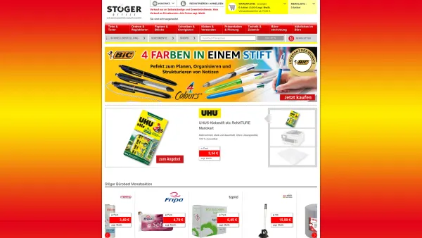 Website Screenshot: M. Stöger Gesellschaft STÖGER.NET - Bürofachmarkt Stöger, Bürobedarf Online und vor Ort - Date: 2023-06-15 16:02:34
