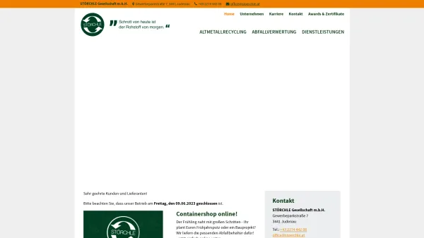 Website Screenshot: Störchle Ges.n.b.R. - Störchle - STÖRCHLE Altmetall- und Abfallrecycling - Date: 2023-06-15 16:02:34