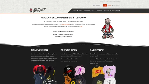 Website Screenshot: Stoffguru Textildruck und Merchandise GmbH - Stoffguru Textildruck und Merchandise Gmbh - Date: 2023-06-14 10:45:31