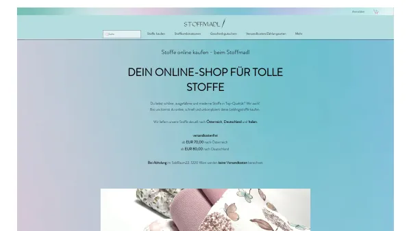 Website Screenshot: Stoffmadl Onlineshop KG - Stoffe online kaufen | Stoffmadl | Österreich - Date: 2023-06-26 10:26:46