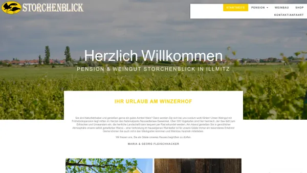 Website Screenshot: Pension-Weingut Pension Weingut Storchenblick - Pension und Weingut Storchenblick in Illmitz - Urlaub am Neusiedlersee - Date: 2023-06-26 10:22:30