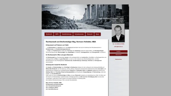 Website Screenshot: Rechtsanwalt und Strafverteidiger Mag.Hofstätter Wien - Rechtsanwalt und Strafverteidiger Mag. Normann Hofstätter – Wien 1010 Österreich - Date: 2023-06-26 10:22:33