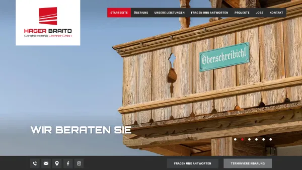 Website Screenshot: Hager & Braito Strahltechnik - Startseite - Strahltechnik Hager Braito - Reith bei Kitzbühel - Date: 2023-06-15 16:02:34