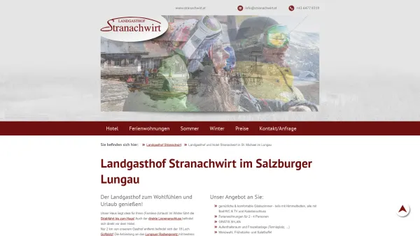 Website Screenshot: Gasthof Stranachwirt ** - Landgasthof und Hotel Stranachwirt in St. Michael im Lungau - Landgasthof Stranachwirt direkt am Fuße vom Katschberg - Date: 2023-06-26 10:22:33