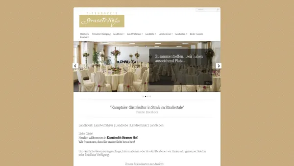 Website Screenshot: Eisenbocks Strasser Hof Familie Eisenbock Strass Strasser Hof Strasserhof Kamptal Hotel - Strasserhof | | Strasserhof - Date: 2023-06-26 10:22:33