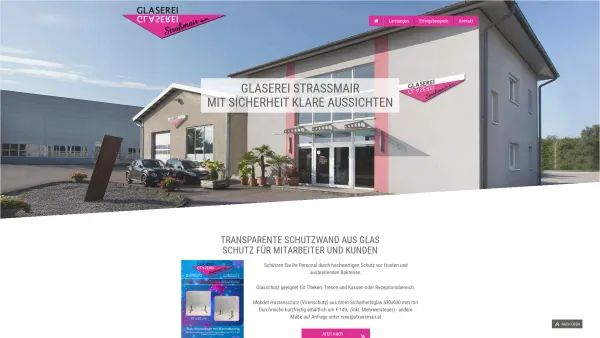 Website Screenshot: Glaserei Straßmair Gerald GmbH - Glaserei Straßmair aus Gunskirchen - Date: 2023-06-26 10:22:31