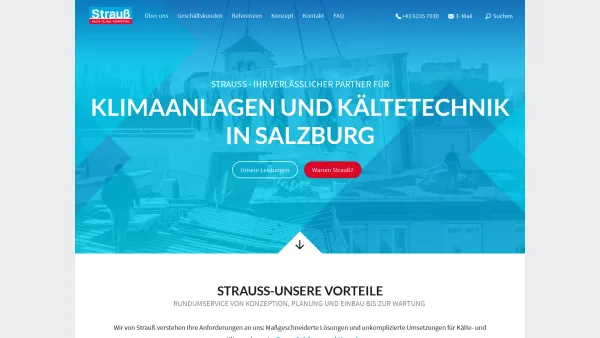 Website Screenshot: Strauß Kälte-Klimatechnik Gesellschaft bei Strauss Online - Klimaanlagen & Kältetechnik in Salzburg | Strauß Kälte-Klimatechnik - Date: 2023-06-26 10:22:33