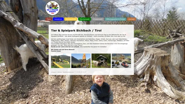 Website Screenshot: Tierpark und Streichelzoo in Bichlbach Tirol. Familienfreundlich und kinderlieb. Tiere einfach hautnah erleben - Home - Streichelzoo Bichlbach - Date: 2023-06-26 10:22:33