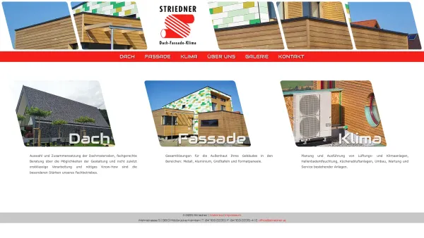 Website Screenshot: STRIEDNER  Dach  Fassade  Klima - Home - Date: 2023-06-26 10:22:36