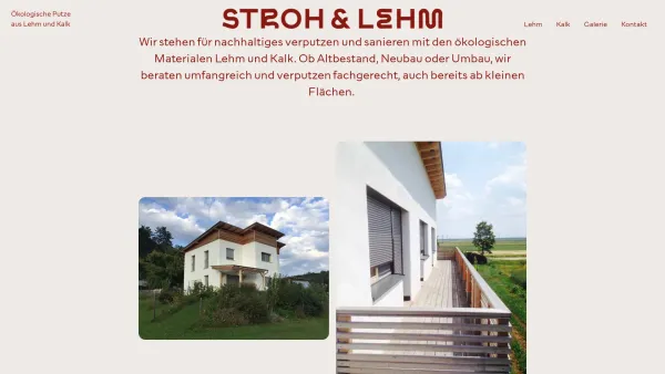 Website Screenshot: Stroh&Lehm - Stroh & Lehm – Ökologische Putze aus Lehm und Kalk - Date: 2023-06-15 16:02:34