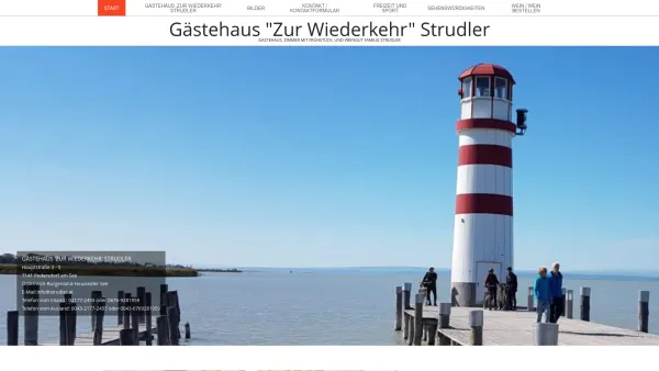Website Screenshot: Weinbau Gästehaus Strudler - Gästehaus "Zur Wiederkehr" Strudler – Gästehaus, Zimmer mit Frühstück, und Weingut Familie Strudler - Date: 2023-06-26 10:22:36