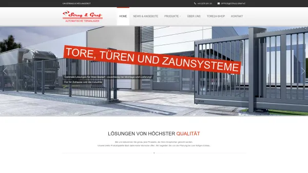 Website Screenshot: Strug Graf Tore Türen Fenster - Strug & Graf - Garagentore, Zäune und Türen. Beste Qualität. - Date: 2023-06-15 16:02:34