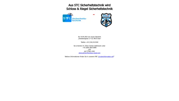 Website Screenshot: STC Sicherheitstechnik GmbH - Date: 2023-06-14 10:45:31